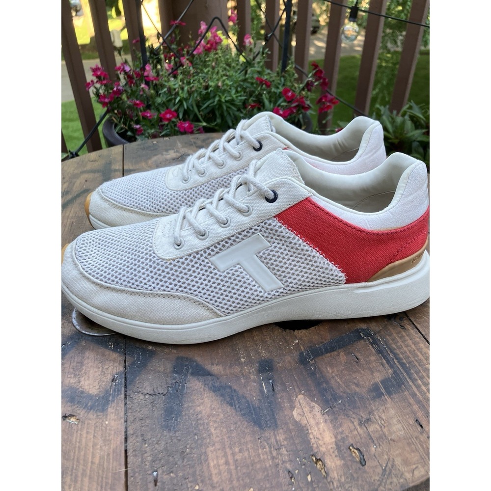 TOMS TRVL LITE Retro Mesh Sneakers Women's Size 9 White Red Canvas Low Top